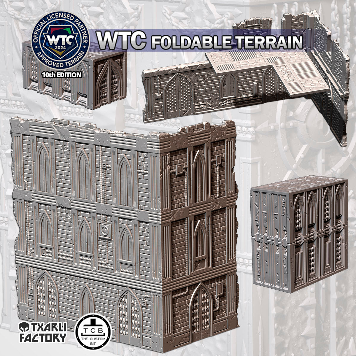 Cathedral Double Container | WTC Foldable Terrain | Grimdark Tabletop Scenery