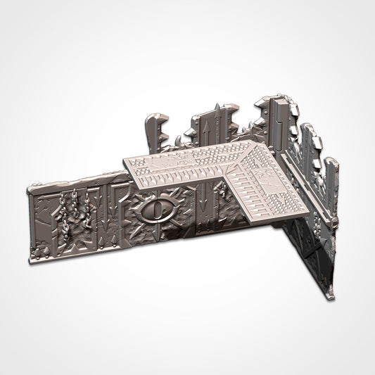 Corrupted Small Ruin | WTC Foldable Terrain | Grimdark Tabletop Scenery