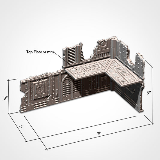 Industrial Small Ruin | WTC Foldable Terrain | Grimdark Tabletop Scenery
