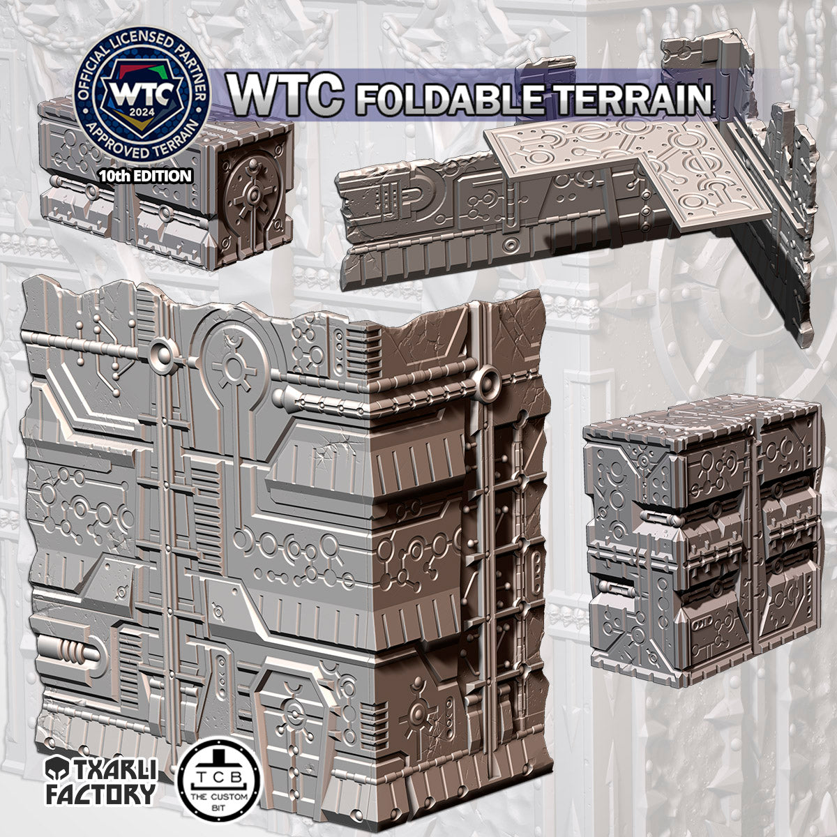 Necro Small Ruin | WTC Foldable Terrain | Grimdark Tabletop Scenery