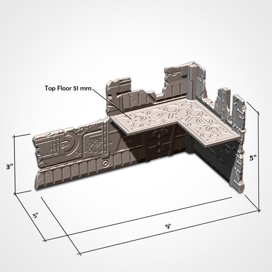 Necro Small Ruin | WTC Foldable Terrain | Grimdark Tabletop Scenery