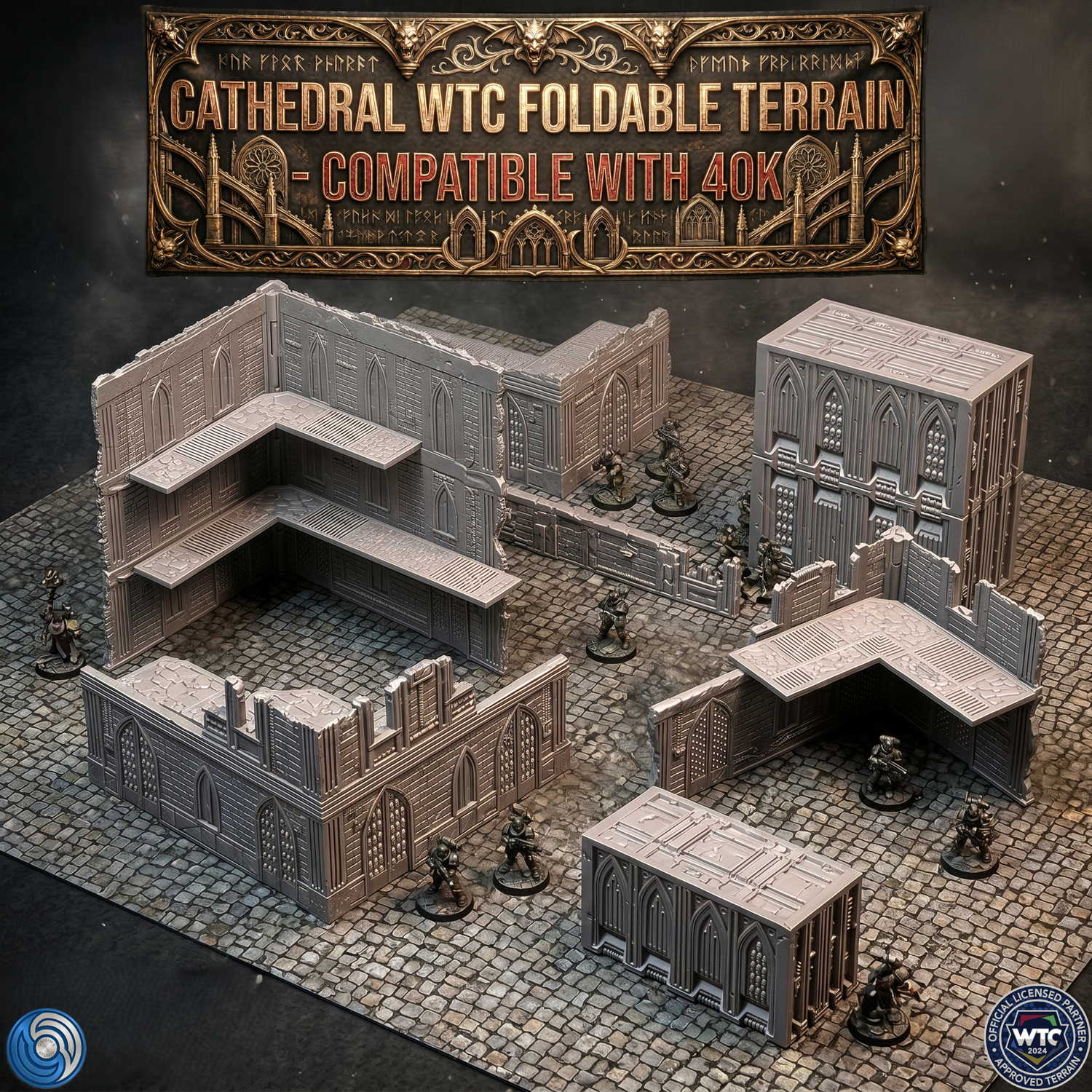 Cathedral WTC Foldable Terrain - Compatible with 40k