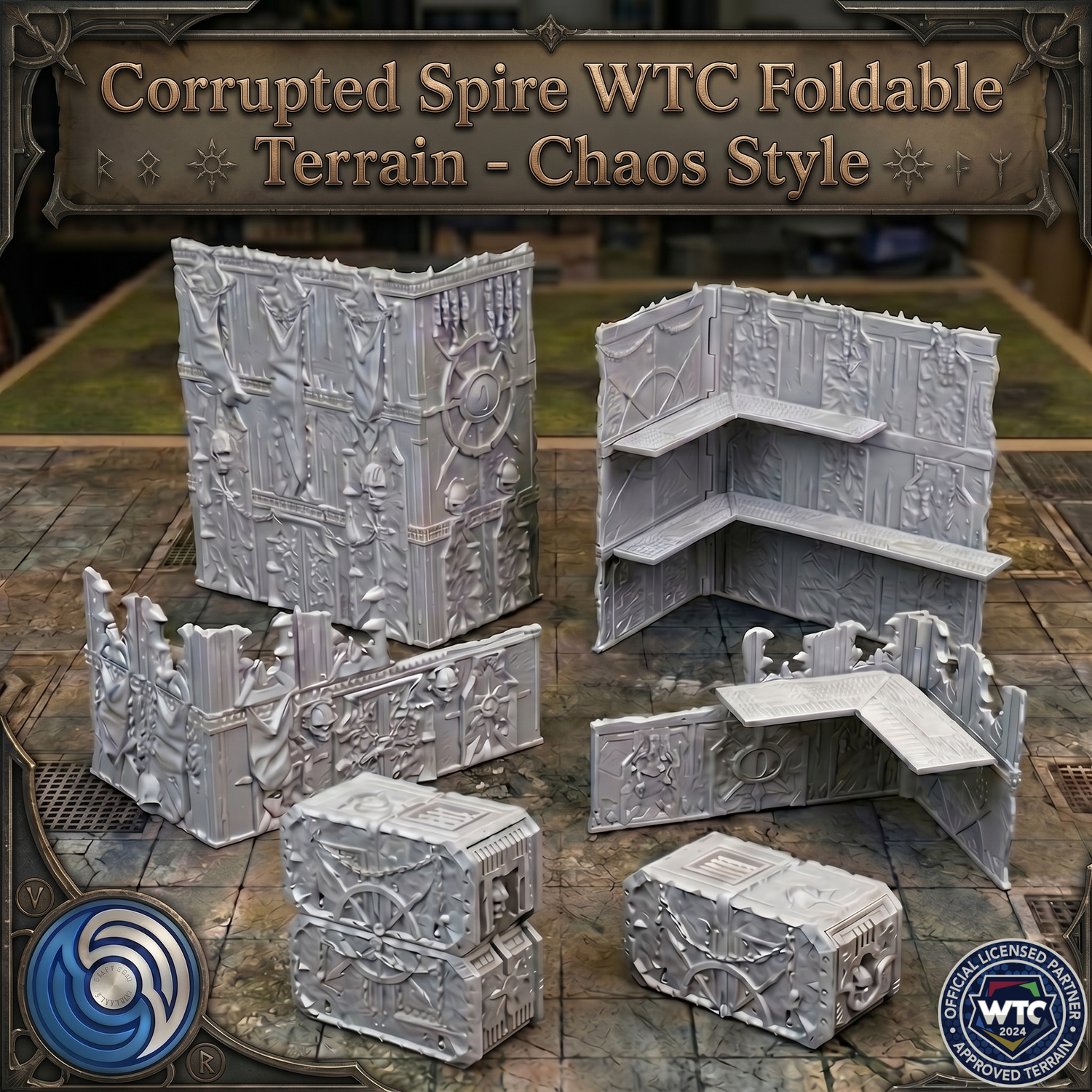 Corrupted Spire WTC Foldable Terrain - Chaos Style