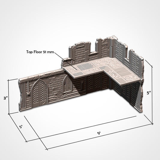 Cathedral Small Ruin | WTC Foldable Terrain | Grimdark Tabletop Scenery