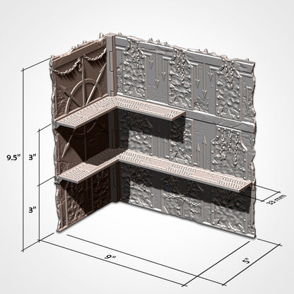 Decorative wall panel with textured design and dimensions on a white background