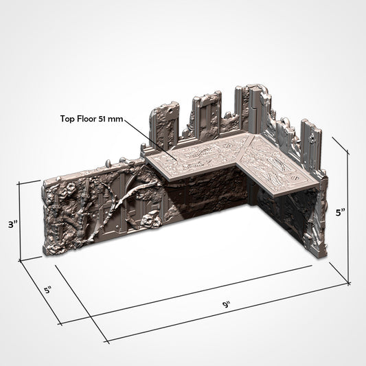 Alien Small Ruin | WTC Foldable Terrain | Grimdark Tabletop Scenery