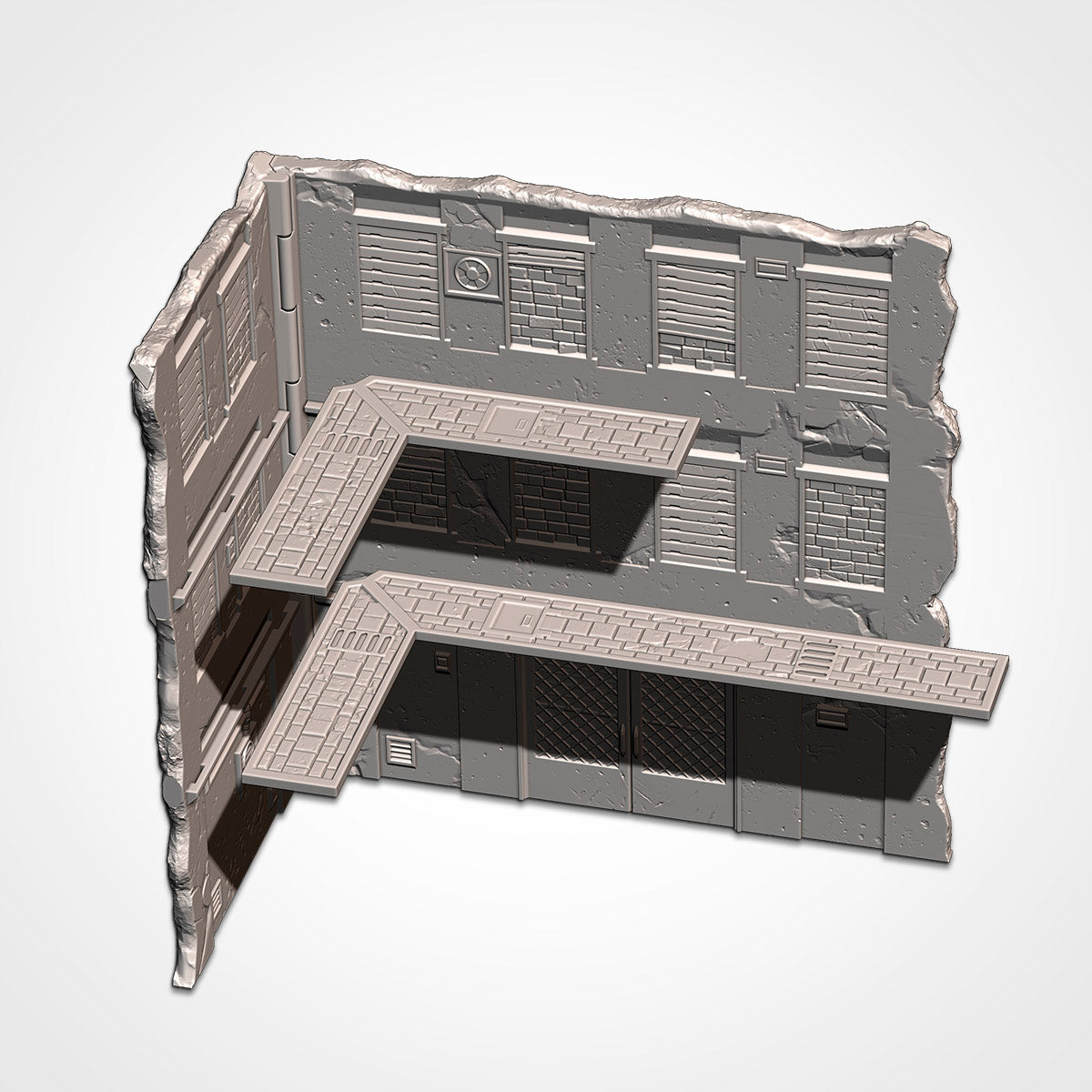 Eastern Bloc Large Ruin | WTC Foldable Terrain | Grimdark Tabletop Scenery