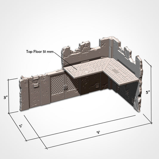 Eastern Bloc Small Ruin | WTC Foldable Terrain | Grimdark Tabletop Scenery