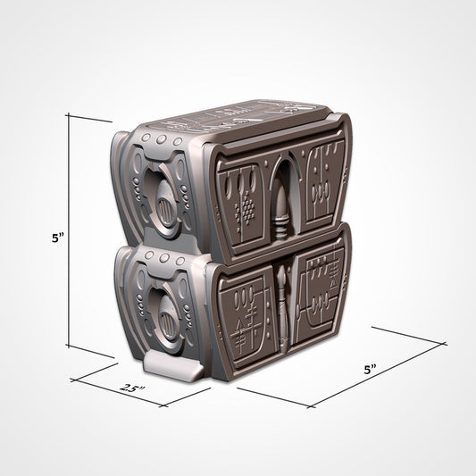 Ancient Double Container | WTC Foldable Terrain | Grimdark Tabletop Scenery