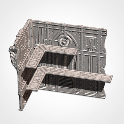 Industrial Large Ruin | WTC Foldable Terrain | Grimdark Tabletop Scenery