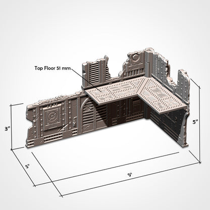Industrial Small Ruin | WTC Foldable Terrain | Grimdark Tabletop Scenery