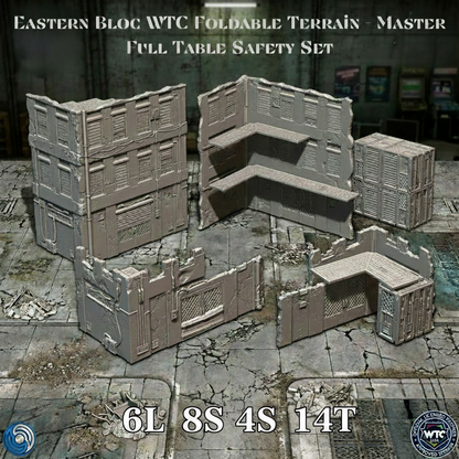 Foldable terrain set for gaming on a textured surface with branding visible.