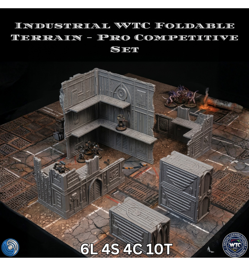 Industrial WTC Foldable Terrain Pro Competitive Set on a dark background