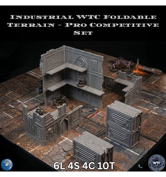 Industrial WTC Foldable Terrain Pro Competitive Set on a dark background
