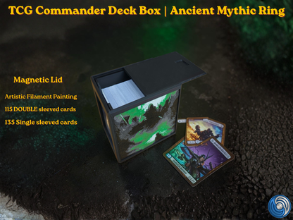 Glyphbound Calm Rune Riftbound Magnetic TCG Deck Box | HueForge Multi-Colour Art Panel | Green Calm Rune Edition | Compatible with Riftbound, Pokémon TCG, Yu-Gi-Oh! and MTG Draft | Holds 70 Double Sleeved Cards | UK Made by Origin·S Studio Rotherham | Gift for TCG Player