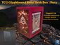 TCG Glyphbound Rune Deck Box Fury edition, UK made 3D printed magnetic lid, artistic filament painting volcanic fire rune design, holds 70 double sleeved cards divided 40/15/15, commander card display window with free premium toploader included, compatible with MTG Commander EDH, One Piece TCG, Disney Lorcana, Flesh and Blood, Yu-Gi-Oh, Pokémon TCG, small TCG deck box, divided deck box, HueForge art deck box, red deck box, fire themed card storage, tabletop gaming accessories, gift for MTG player, UK made c