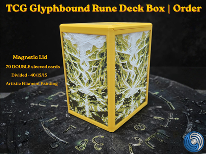 3D Printed Magnetic TCG Deck Box compatible with Pokémon TCG, Riftbound, Yu-Gi-Oh!, MTG Draft, One Piece TCG, Disney Lorcana | HueForge Art Panel | 70 Double Sleeved Cards | Premium Card Vault | UK Made | Gift for TCG Player