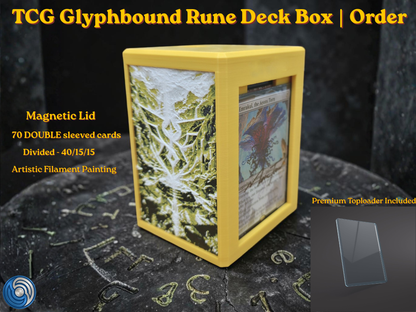 3D Printed Magnetic TCG Deck Box compatible with Pokémon TCG, Riftbound, Yu-Gi-Oh!, MTG Draft, One Piece TCG, Disney Lorcana | HueForge Art Panel | 70 Double Sleeved Cards | Premium Card Vault | UK Made | Gift for TCG Player