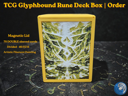 3D Printed Magnetic TCG Deck Box compatible with Pokémon TCG, Riftbound, Yu-Gi-Oh!, MTG Draft, One Piece TCG, Disney Lorcana | HueForge Art Panel | 70 Double Sleeved Cards | Premium Card Vault | UK Made | Gift for TCG Player