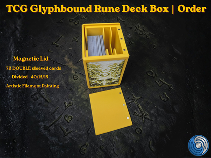3D Printed Magnetic TCG Deck Box compatible with Pokémon TCG, Riftbound, Yu-Gi-Oh!, MTG Draft, One Piece TCG, Disney Lorcana | HueForge Art Panel | 70 Double Sleeved Cards | Premium Card Vault | UK Made | Gift for TCG Player
